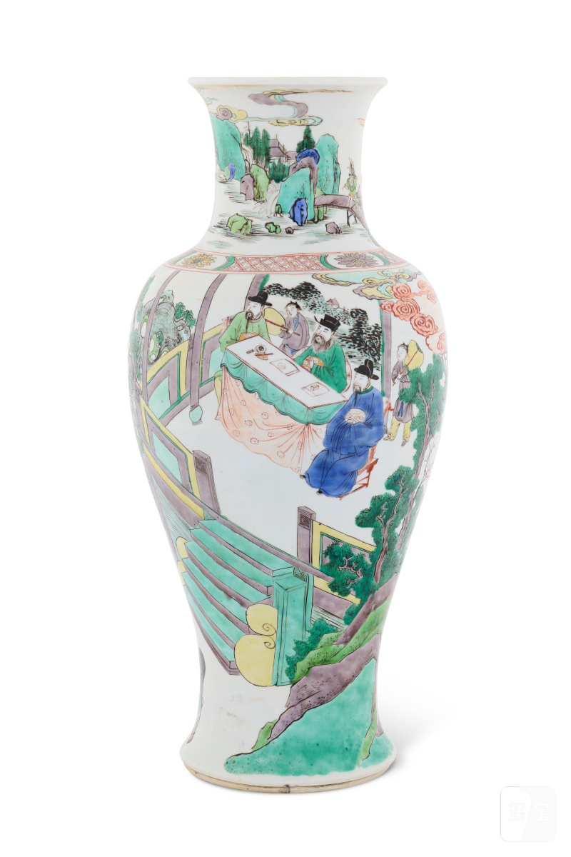 VASE BALUSTRE EN PORCELAINE DE LA FAMILLE VERTE À DÉCOR DE SCÈNE DE CHASSE  CHINE, DYNASTIE QING, ÉPOQUE KANGXI (1662-1722) - 图2